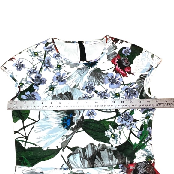 ERDEM Darlina Yuki Garden Neoprene Jersey Dress Exposed Back Zip Ruffle Hem 8 - Picture 6 of 12